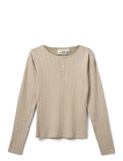 Sofie Schnoor Young Petriciasy Pointelle Longsleeve Tee Beige 152