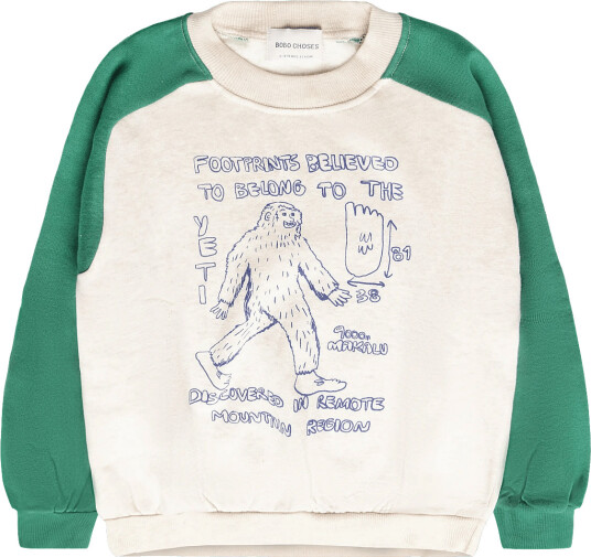 Bobo Choses Bobo Choses Mr. Footish Raglan Sweatshirt White 134 Bobo Choses Bobo Choses Mr. Footish Raglan Sweatshirt White 134