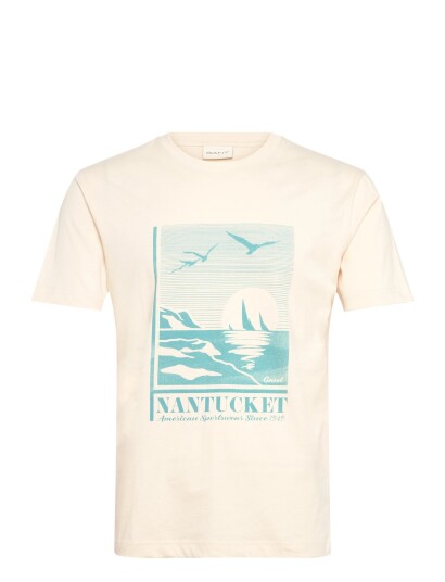 GANT Graphic Ss Tshirt Cream S GANT Graphic Ss Tshirt Cream S