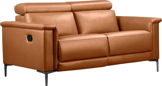 Sofa 2 seter Lund Kognac PU Manuell hvilestol Kognac PU Manuell hvilestol