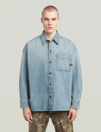 G-Star Boxy Fit Overshirt - Blue - L G-Star Boxy Fit Overshirt - Blue - L