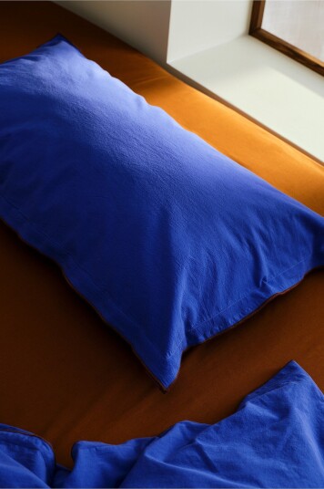 Jotex Putetrekk 50x90 Cm Klarblå/brun PIVOT 22741500106