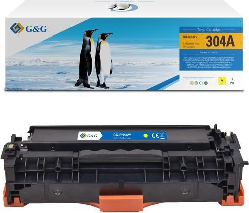 G&G-Kompatibel Su-Toner Hp Cc532a Ce412a Cf382a Canon Crg118 Crg718 C Nt-Ph532uy Hp 304A Gul 2800S