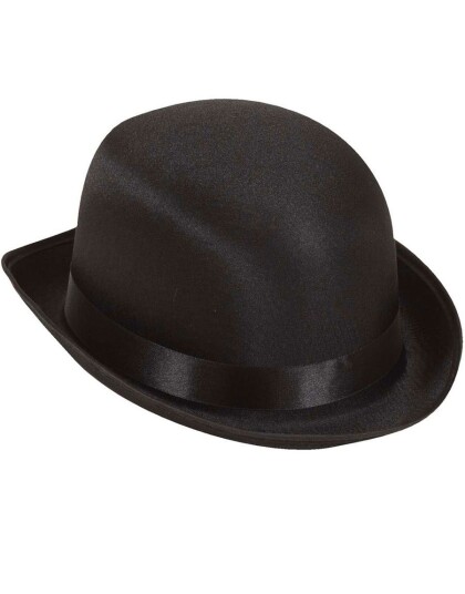 Svart Lux Bowlerhatt i Satin Svart Lux Bowlerhatt i Satin