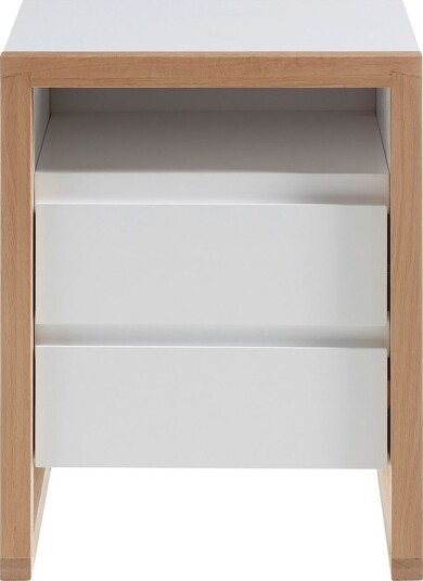 Nuzman Nattbord 48 cm - Hvit / Eik