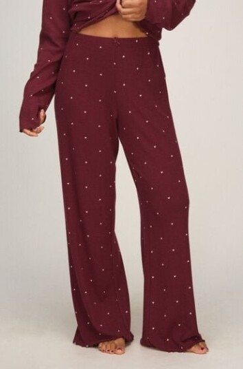 Hunkemöller Pyjamasbukse Loose Pointelle Lilla