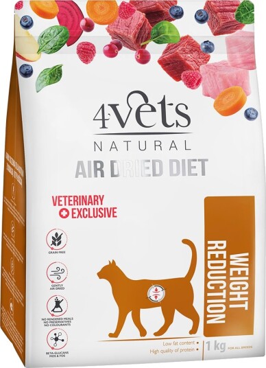 4Vets Tørrfôr Natural Feline Vektreduksjon 2 X 1 kg