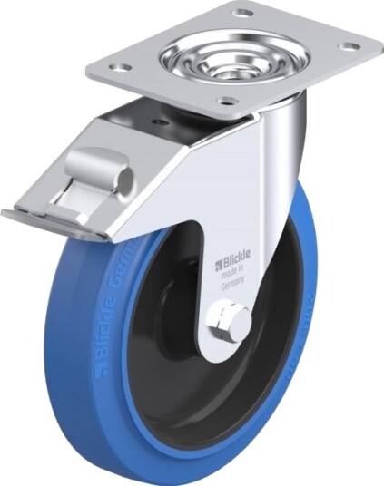 Blickle 698647 Le-Poev 200R-Fi-Sb Styrehjul Med Brems, Hjuldiameter 200 Mm, Bæreevne (Maks.) 300 Kg, 1 Stk