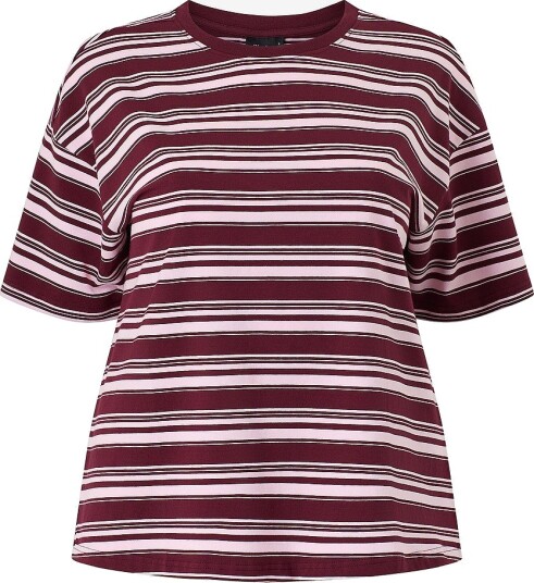 Zizzi T skjorte Mvivi 1/2 Loose Tee Rød