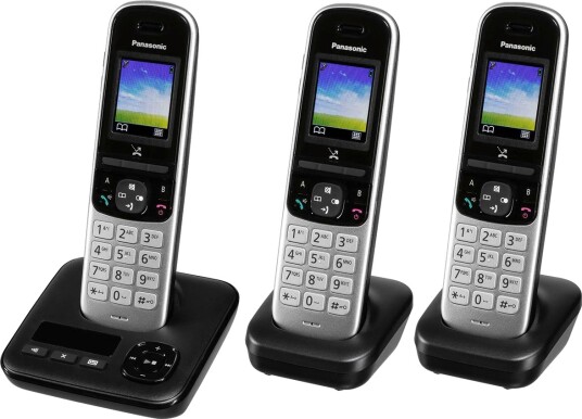 Panasonic KX-TGH723GS trådløs bordtelefon med dokkingstasjon Svart 3-pk. Panasonic KX-TGH723GS trådløs bordtelefon med dokkingstasjon Svart 3-pk.