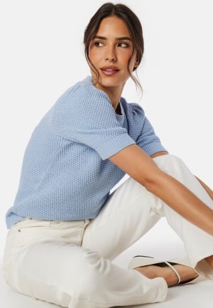VILA Vidalo O-Neck S/S knit top Kentucky Blue XXL