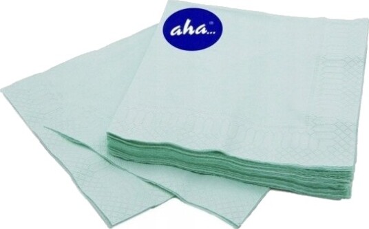 Aha Servietter Aha – 3 Lags Brett 1/4 33X33 Cm 20 Stk. Pastell Grønn/Turkis