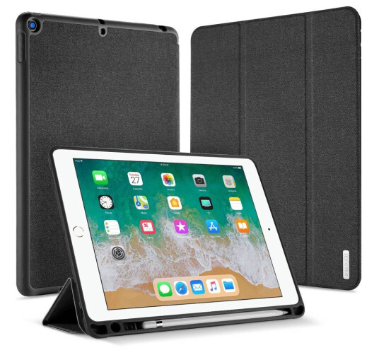 DUX DUCIS Domo iPad 5/6 2017/2018 deksel med blyantrom - Svart DUX DUCIS Domo iPad 5/6 2017/2018 deksel med blyantrom - Svart