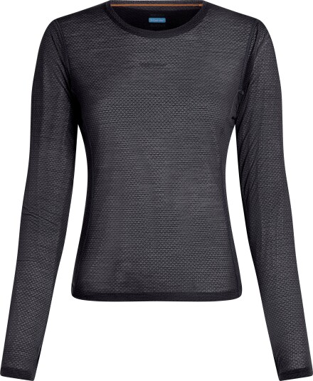 Icebreaker Women"s Merino 75 Cool-lite Featherlight Longleeve Crewe Black S