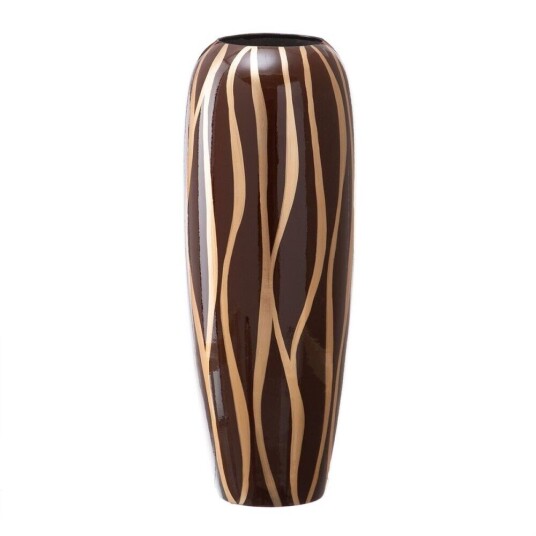 Bigbuy Home Vase Sebra Keramikk Gyllen Brun 18 X 18 X 48 Cm