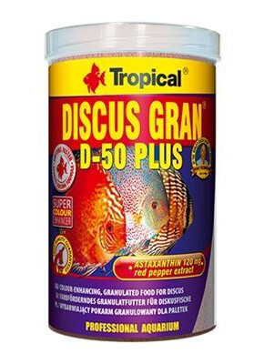 Tropical Discus D-50 Plus Granulat Fiskefôr 250Ml Tropical Discus D-50 Plus Granulat Fiskefôr 250Ml