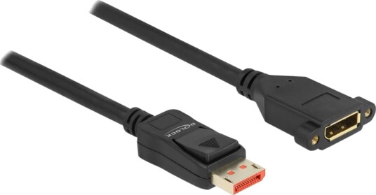 Delock Displayport Forlengelseskabel Displayport Hann Til Displayport Hunn Panelmonterbar Displayport 1.4 3 M 8 K 60 Hz 7680 X 4320 Støtte Svart Delock Displayport Forlengelseskabel Displayport Hann Til Displayport Hunn Panelmonterbar Displayport 1.4 3 M 8 K 60 Hz 7680 X 4320 Støtte Svart