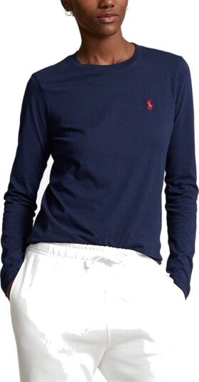 Ralph Lauren Long-Sleeve Jersey Crewneck Tee - Cruise Navy Blå XL