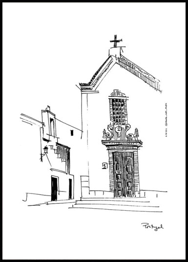 Portugese Town Square Plakat Plakat / 100x150cm