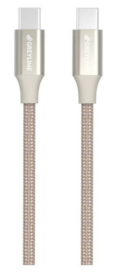 GreyLime Braided USB-C til USB-C 60W Kabel Beige 2 m GreyLime Braided USB-C til USB-C 60W Kabel Beige 2 m