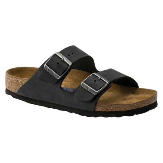 Birkenstock Unisex Arizona Oiled Leather Regular Black 47, Black