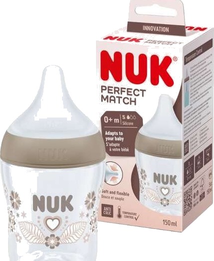 Nuk Perfect Tåteflaske Til Baby 150ml Hjerter Nuk Perfect Tåteflaske Til Baby 150ml Hjerter