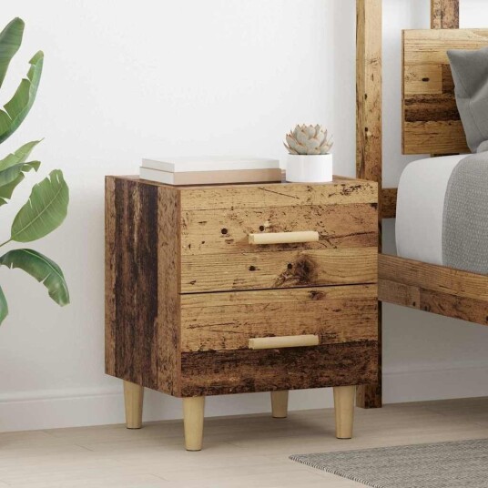 Sengeskap Gammelt tre 40 x 35 x 47.5 cm Konstruert tre Sengeskap Gammelt tre 40 x 35 x 47.5 cm Konstruert tre
