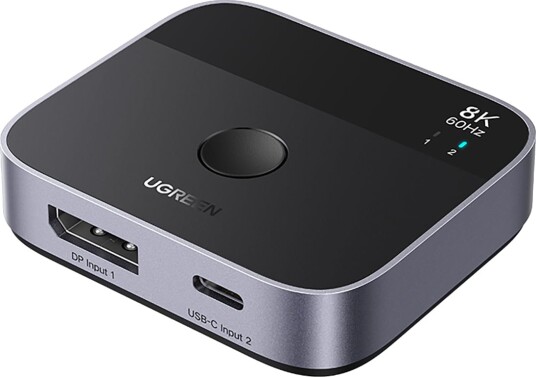 Ugreen Displayport/Usb C Til Usb C Bryter Grå
