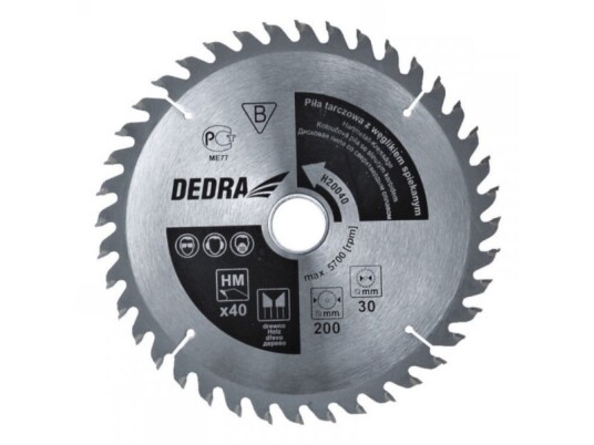 Dedra Sirkelsag 250X30mm 80Z. Med Karbid H25080