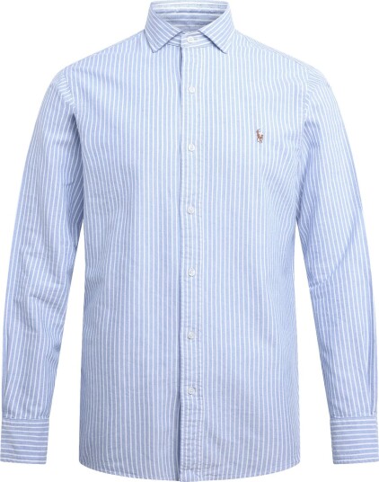 Polo Ralph Lauren Custom Fit Striped Oxford Shirt   7346A BLUE WHITE   XXL