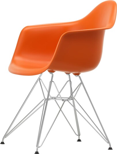Vitra Eames Plastic RE DAR Spisestol Rusten Oransje/ Krom Vitra Eames Plastic RE DAR Spisestol Rusten Oransje/ Krom