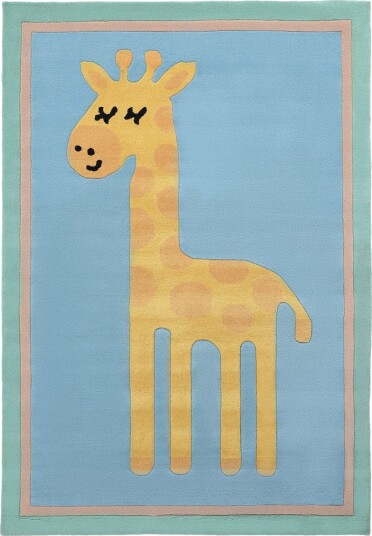 Barneteppe Giraffe Hand Tufted Wool Premium lyseblå/multi Størrelse: 160 x 230 cm Barneteppe Giraffe Hand Tufted Wool Premium lyseblå/multi Størrelse: 160 x 230 cm