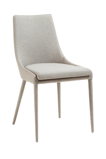 Kave Home DANT stol, lys grå tekstil, 2-pk 1528529-01-0 1528524-01-0