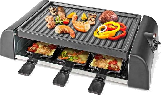 Nedis Gourmet / Raclette | Grille | 6 Personer | Stekespade | Tempraturinnstillinger | Non-stick belegg | Rektangel