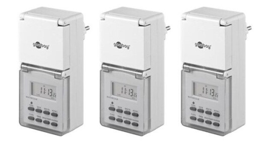Pro 3 pcs IP44 digital timer white - controls electr (4040849555466)