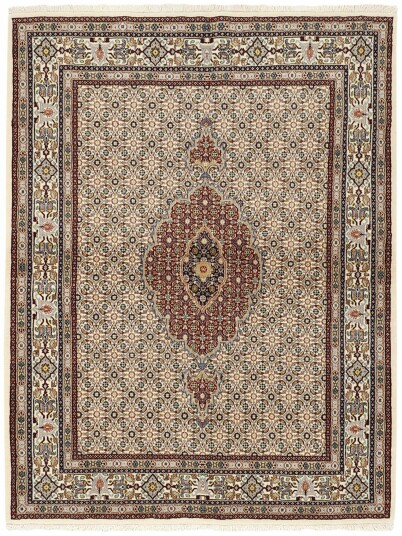 Håndknyttet. Opphav: Persia Moud Mahi Teppe 147x194