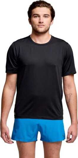 Saucony Men"s Stopwatch Short Sleeve Black S