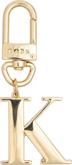 Dark Metal Letter Bag Charm Letter K Gold