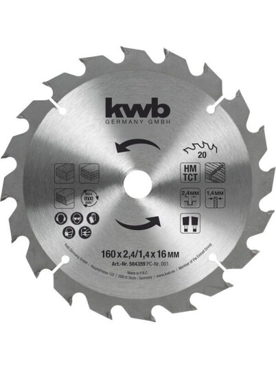 kwb Kwb TCT sirkelsagblad 150 x 2,4 x 16 mm 20T
