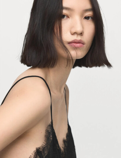 Mango Lace Top Black S Mango Lace Top Black S