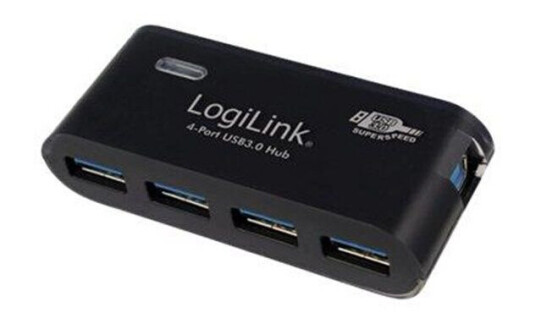 LogiLink USB 3.0 hub 4-port black USB-hub - 4 porter - Svart LogiLink USB 3.0 hub 4-port black USB-hub - 4 porter - Svart