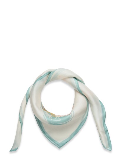 Lauren Ralph Lauren Floral Silk Square Scarf Cream ONE SIZE Lauren Ralph Lauren Floral Silk Square Scarf Cream ONE SIZE