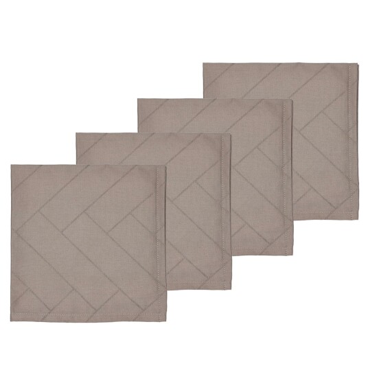 Södahl  Tiles damask tøyserviett 4 stk taupe