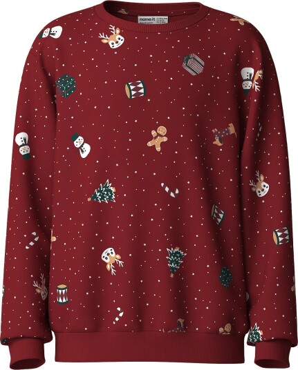 Name It Nknvohom Ls Nreg Sweat Bru RED DAHLIA 158 164