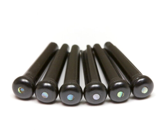 Graph Tech Tusq Pp-2182-00 - T-Style Bridge Pins - Svart - W/paua Shell Inlay