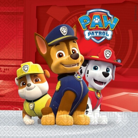 Paw Patrol servietter 33cm, pk/20