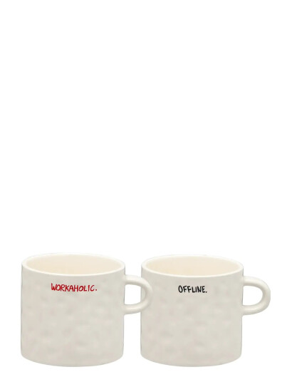 Anna + Nina All About Balance Mug - Set Of 2 - Cream - 355 ML