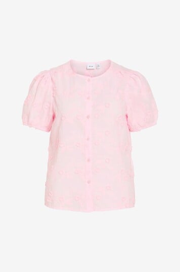 Vila Skjorte viSimone O neck S/S Top/r Rosa