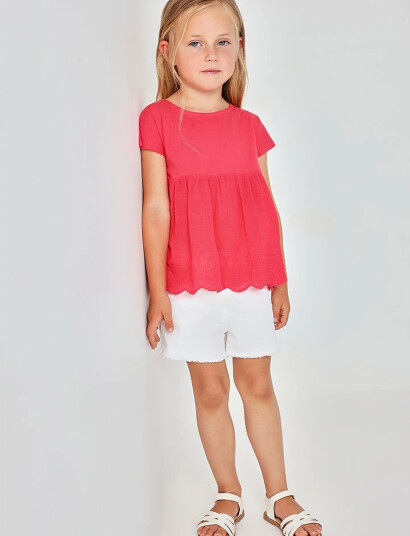 Boboli Combined T Shirt For Girl  Bci Red 92