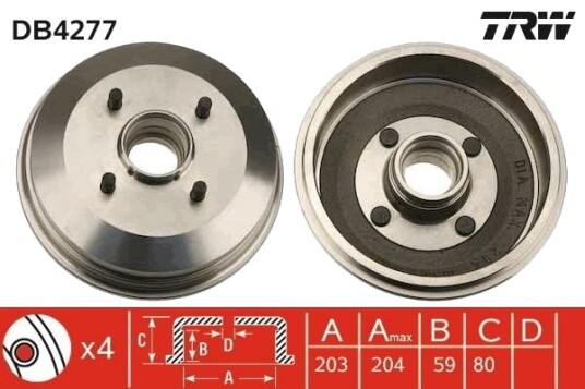 Bremsetrømmel TRW DB4277 Bremsetrømmel TRW DB4277